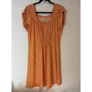 Michael Kors Women Large Orange Sun Dress Beach Casual Light Breathable Summer